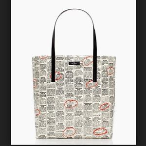 Kate Spade Newspaper Tote Handbag